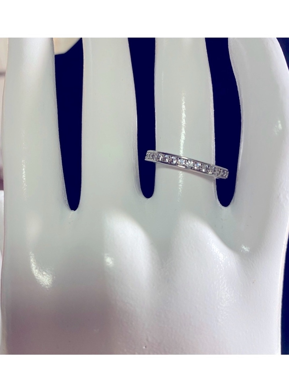 Classic Silver Crystal Eternity Band -925 Italy